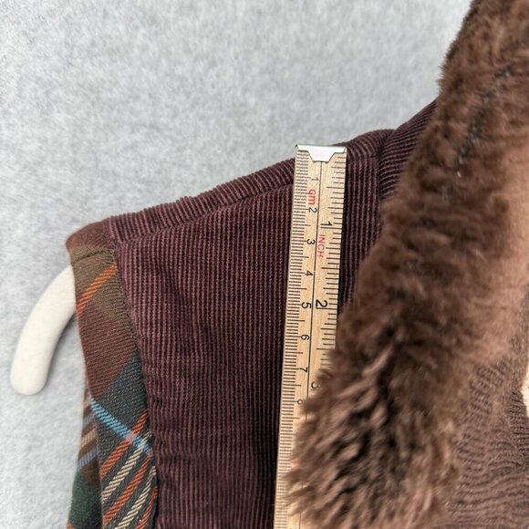 Cabi Womens Puffer Quilted Vest Size M Brown Plaid Corduroy Equestrian Style 694 - Picture 9 of 11